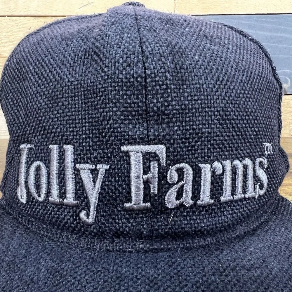 Jolly Farms Hemp Hat Black Adjustable Hat Cap